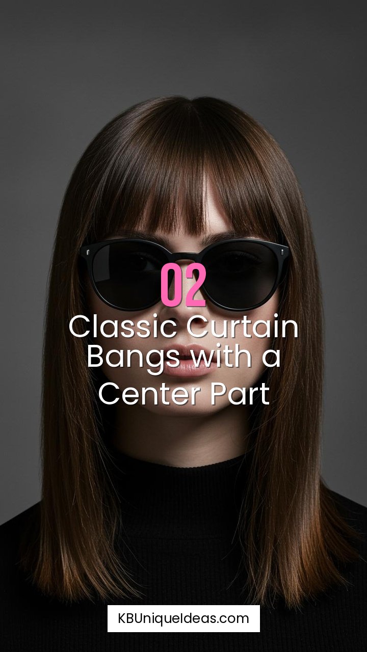 Classic Curtain Bangs with a Center Part