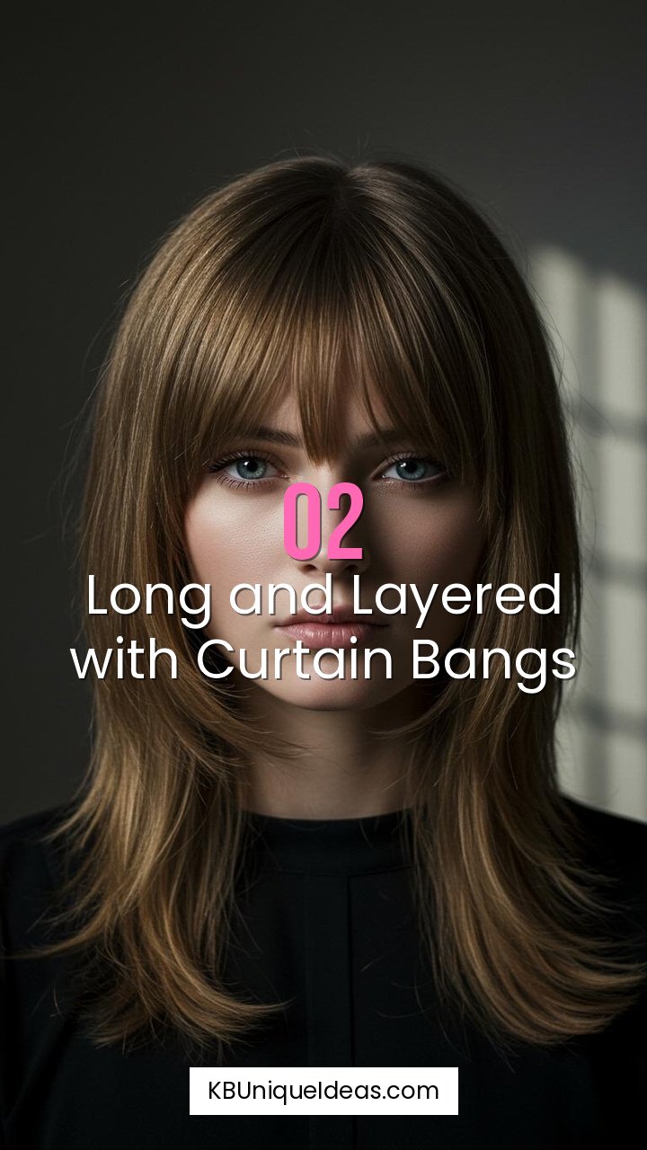 Long and Layered with Curtain Bangs