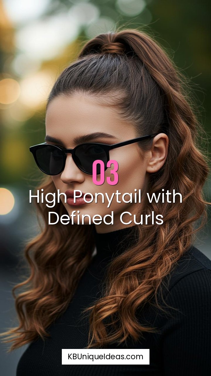 High Ponytail with Defined Curls