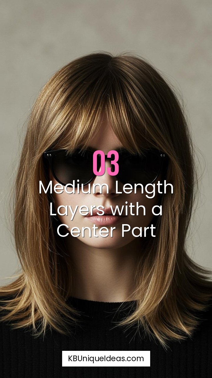 Medium Length Layers with a Center Part