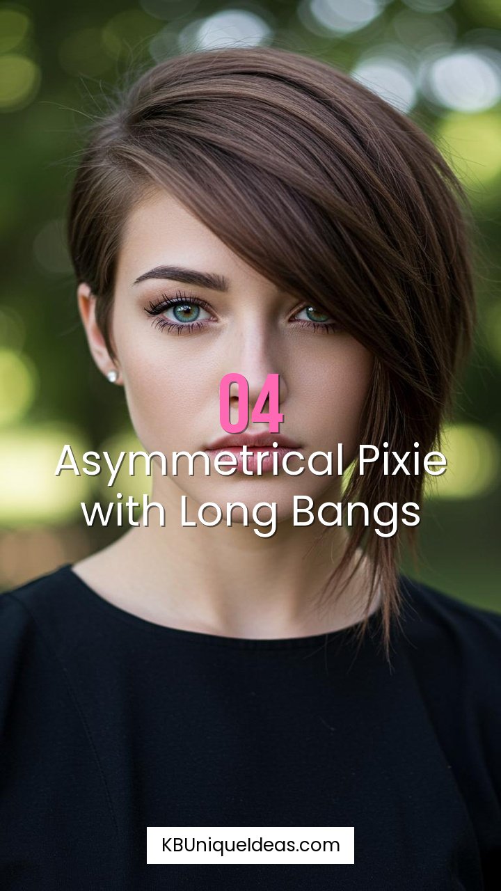 Asymmetrical Pixie with Long Bangs