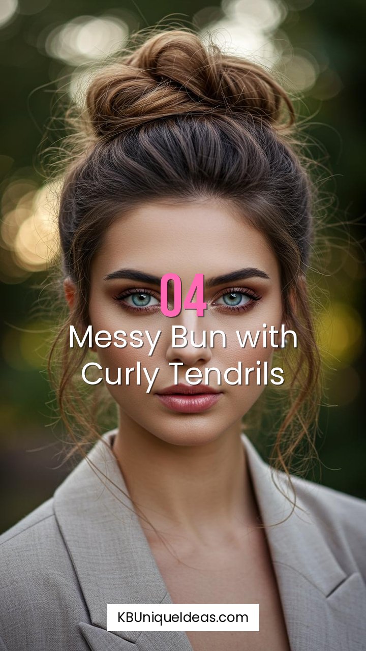 Messy Bun with Curly Tendrils