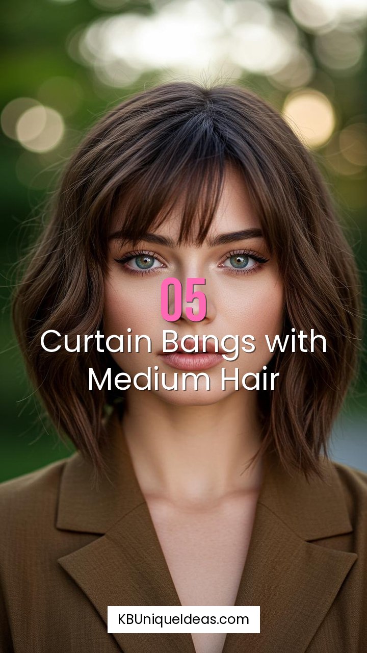 Curtain Bangs with Medium Hair