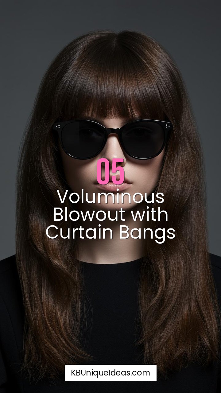 Voluminous Blowout with Curtain Bangs