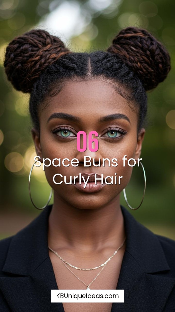 Space Buns for Curly Hair