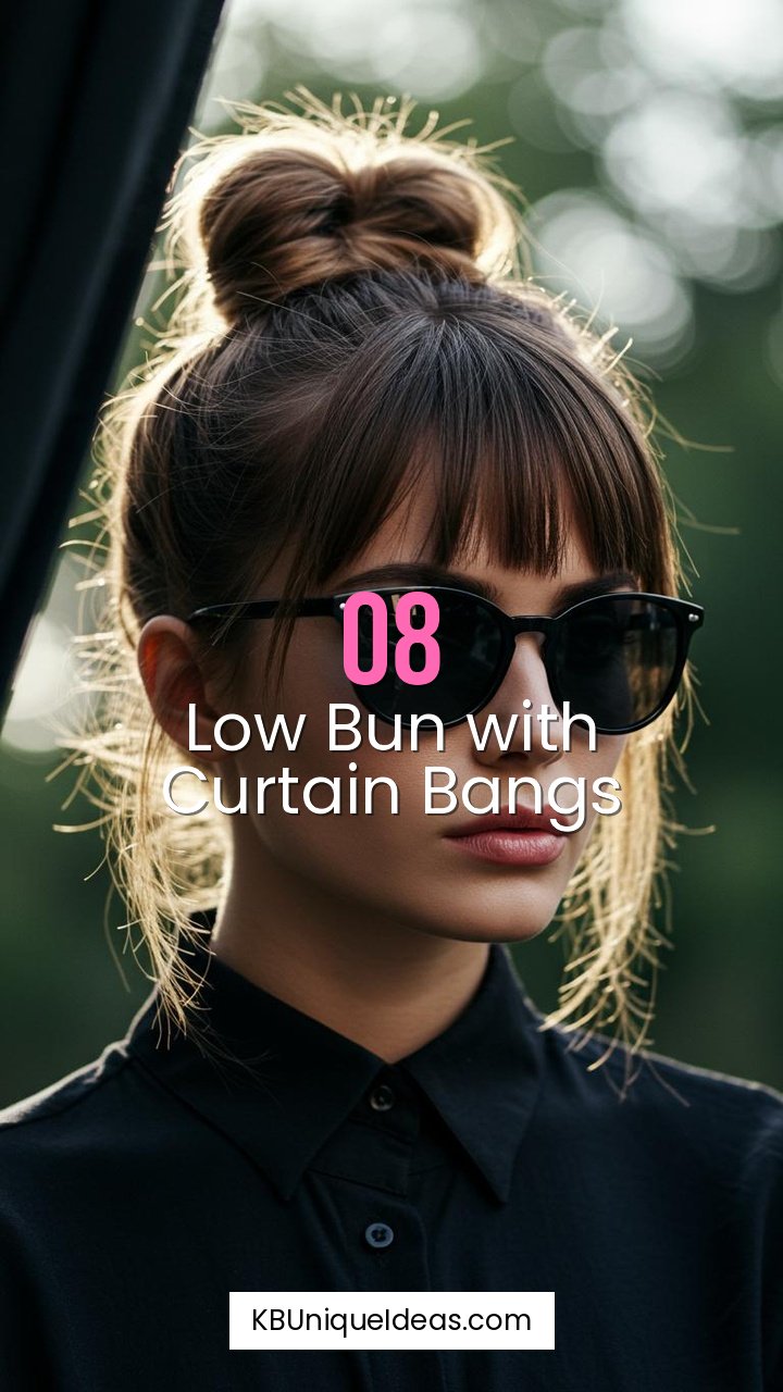 Low Bun with Curtain Bangs