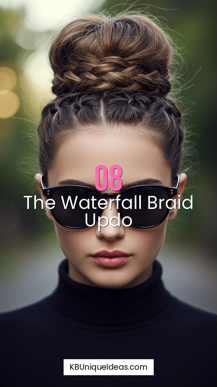 The Waterfall Braid Updo
