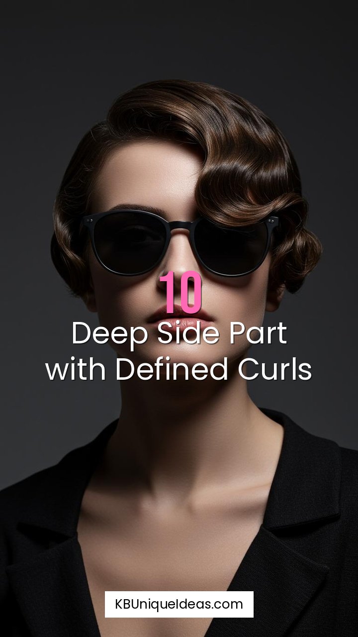 Deep Side Part with Defined Curls