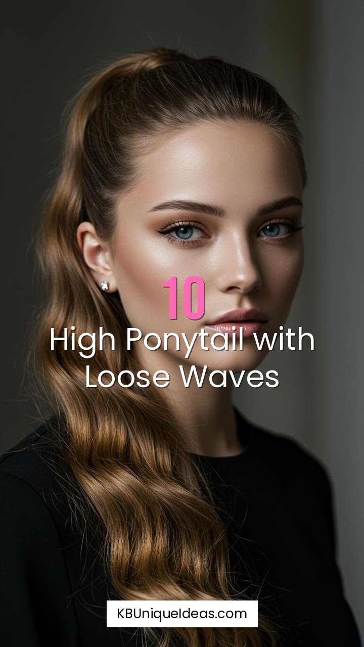 High Ponytail with Loose Waves