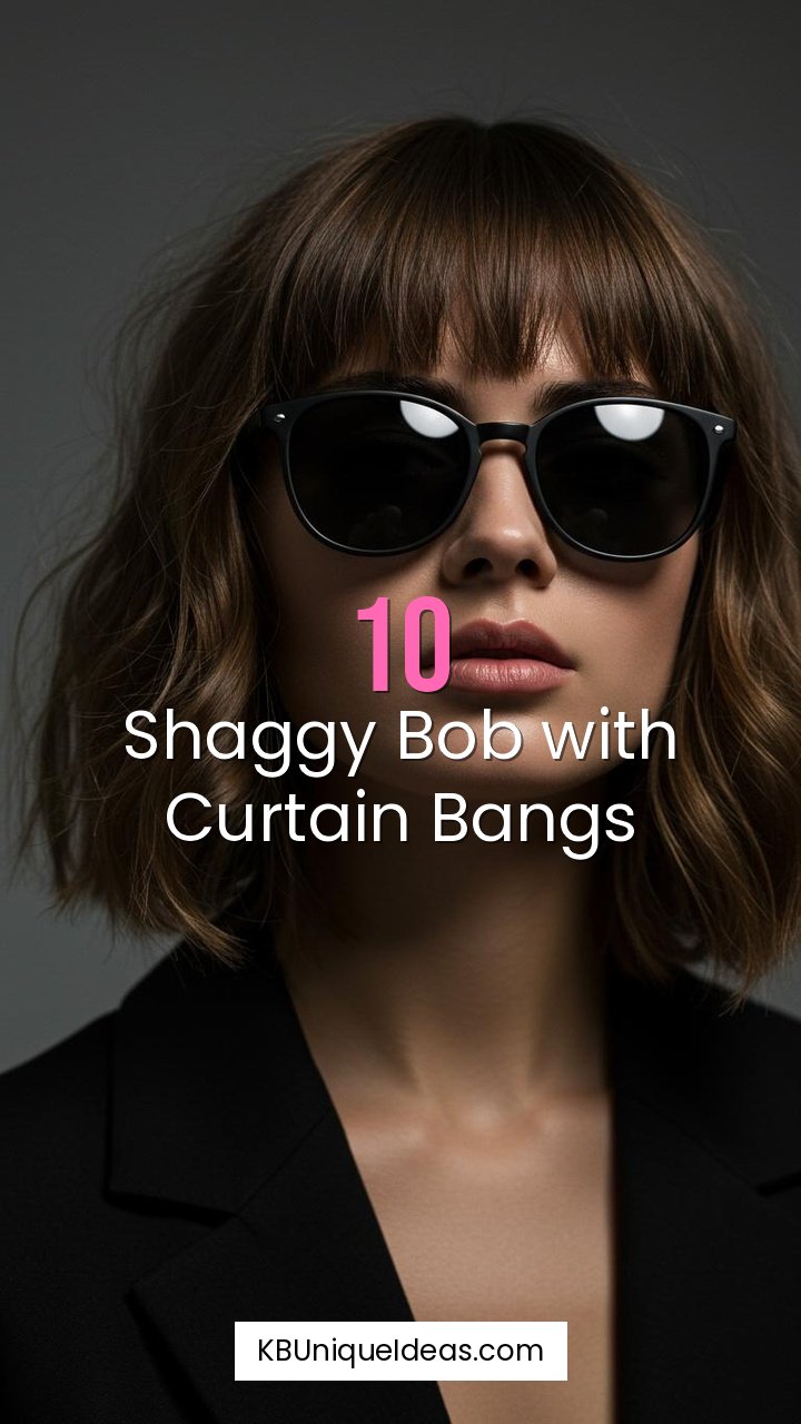 Shaggy Bob with Curtain Bangs