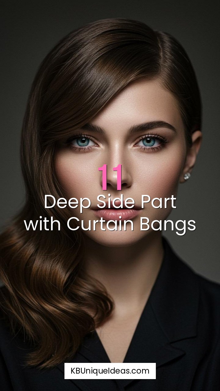 Deep Side Part with Curtain Bangs