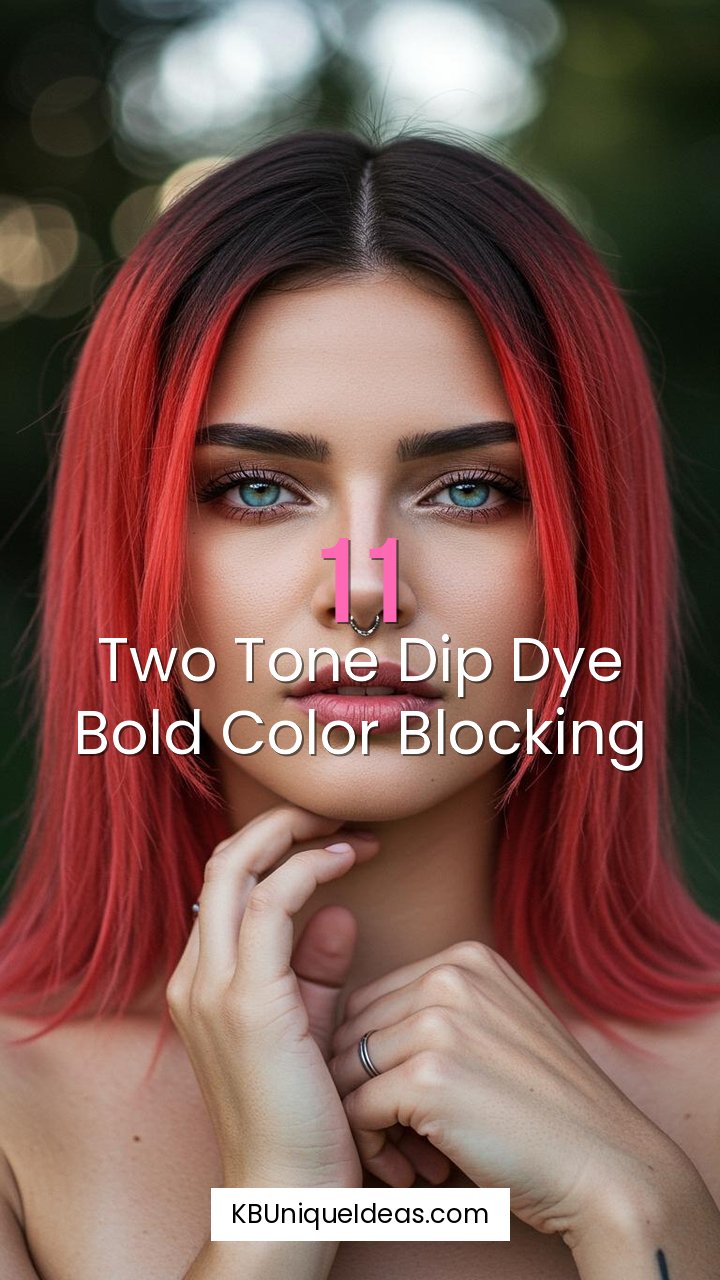 Two Tone Dip Dye Bold Color Blocking