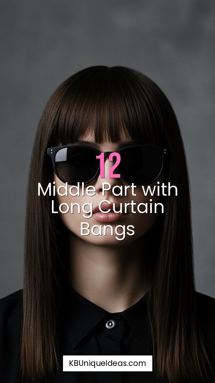 Middle Part with Long Curtain Bangs