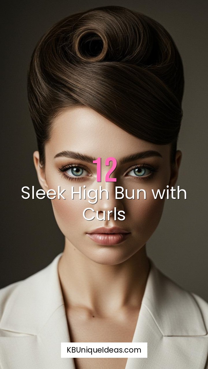 Sleek High Bun with Curls
