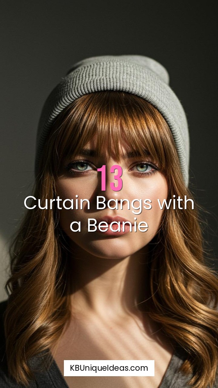 Curtain Bangs with a Beanie