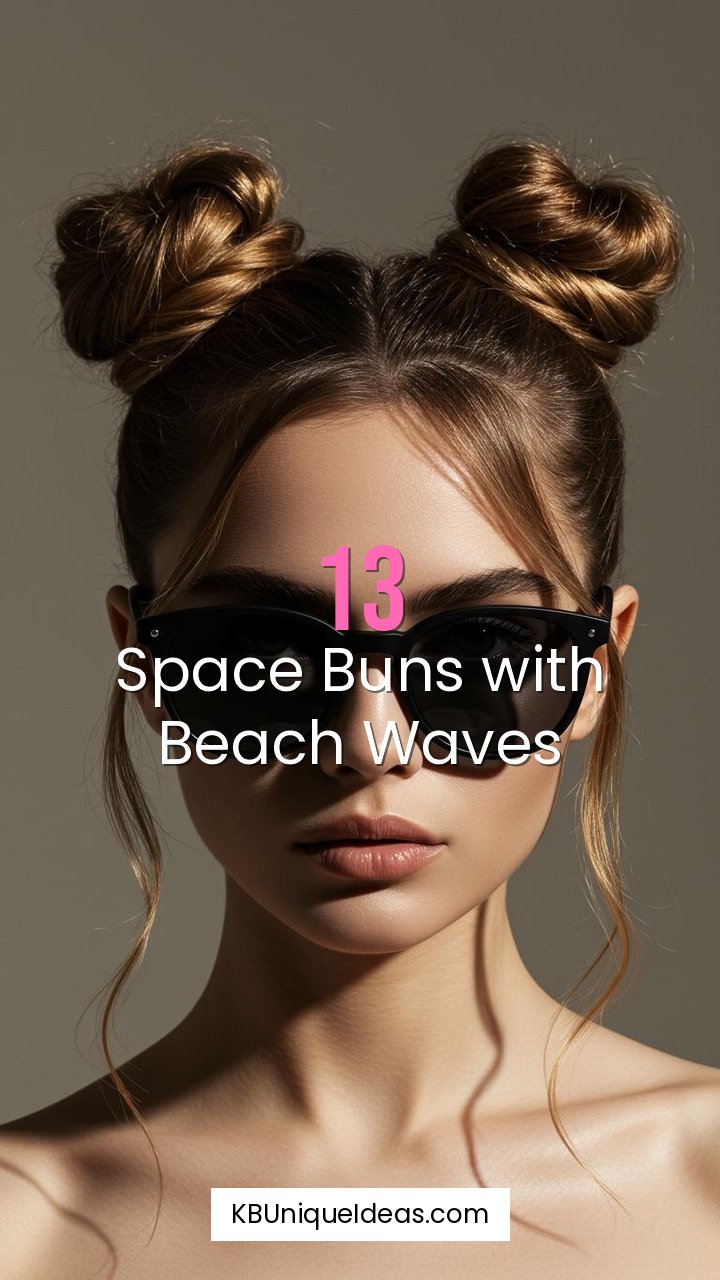 Space Buns with Beach Waves