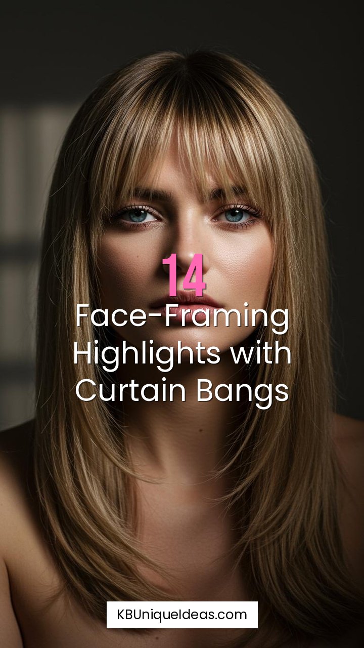 Face-Framing Highlights with Curtain Bangs