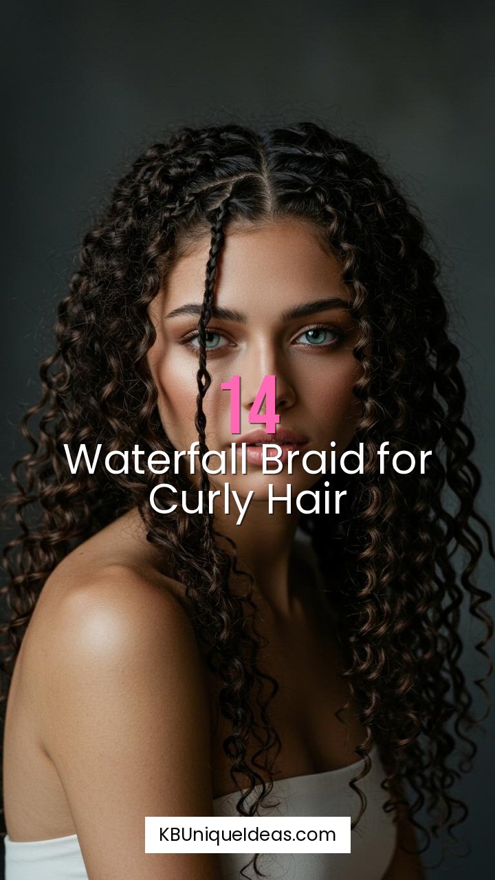 Waterfall Braid for Curly Hair