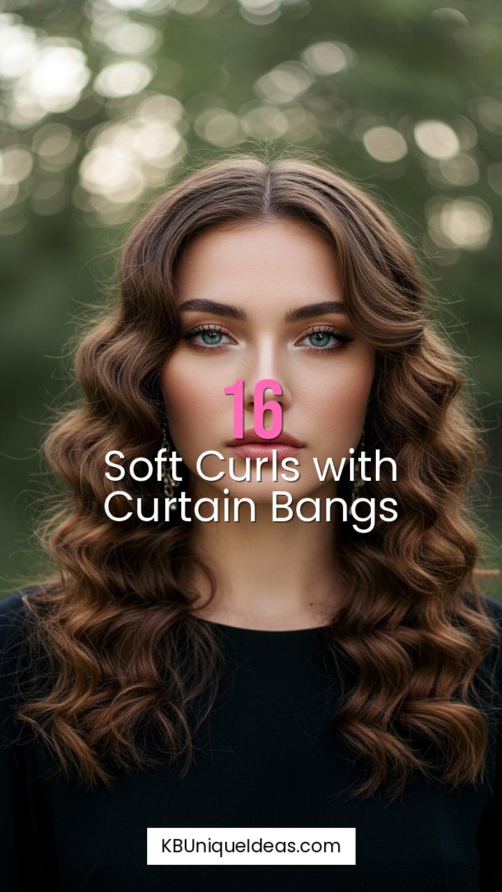 Soft Curls with Curtain Bangs