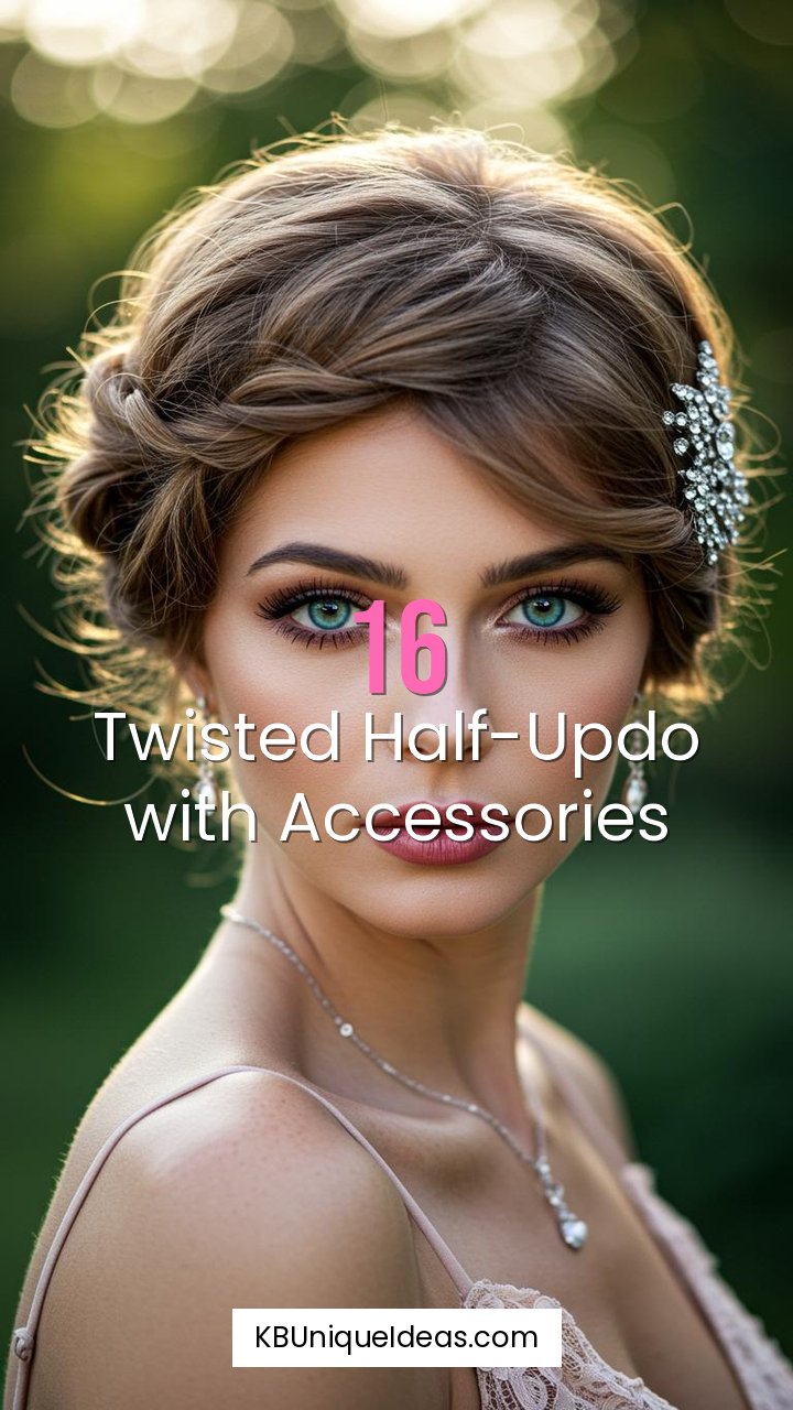 Twisted Half-Updo with Accessories