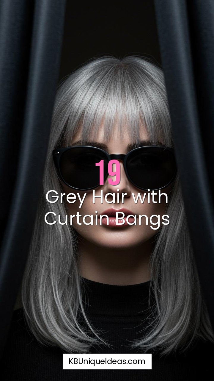 Grey Hair with Curtain Bangs