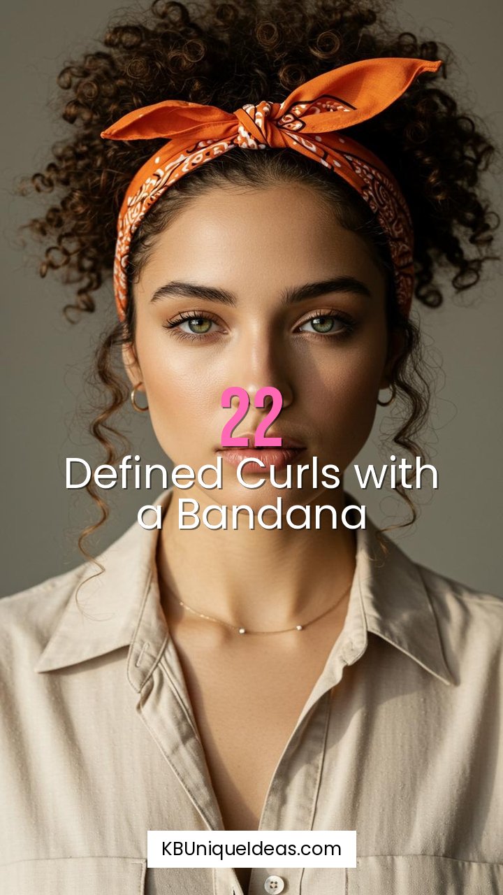 Defined Curls with a Bandana