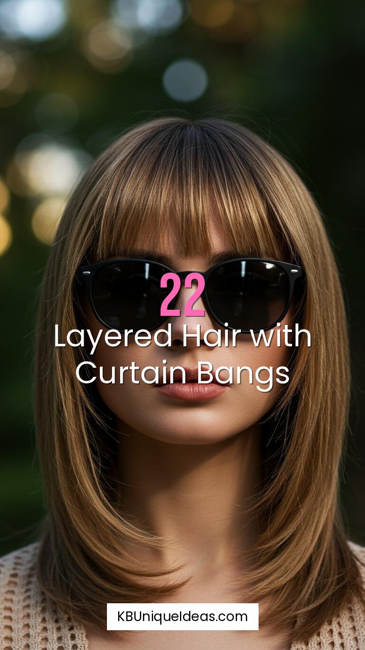 Layered Hair with Curtain Bangs