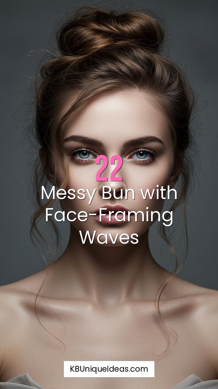 Messy Bun with Face-Framing Waves