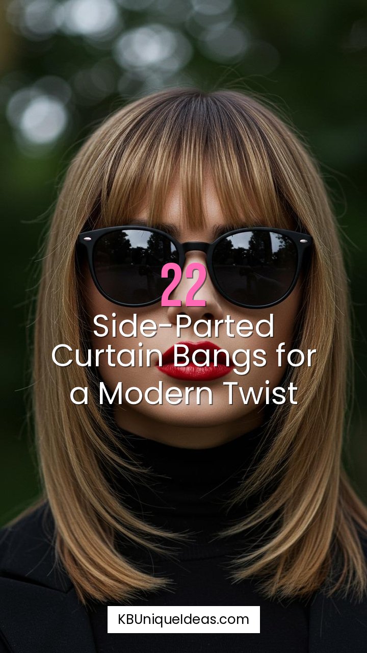 Side-Parted Curtain Bangs for a Modern Twist