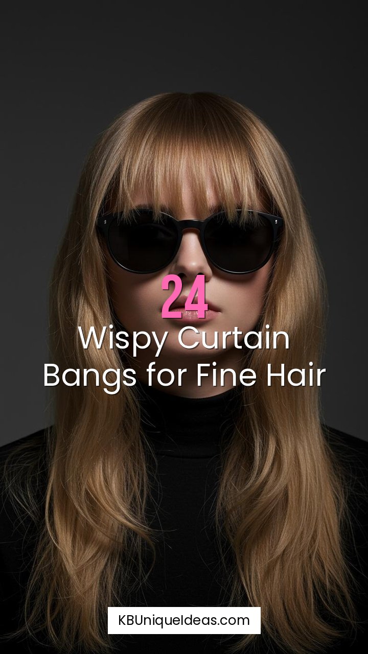 Wispy Curtain Bangs for Fine Hair