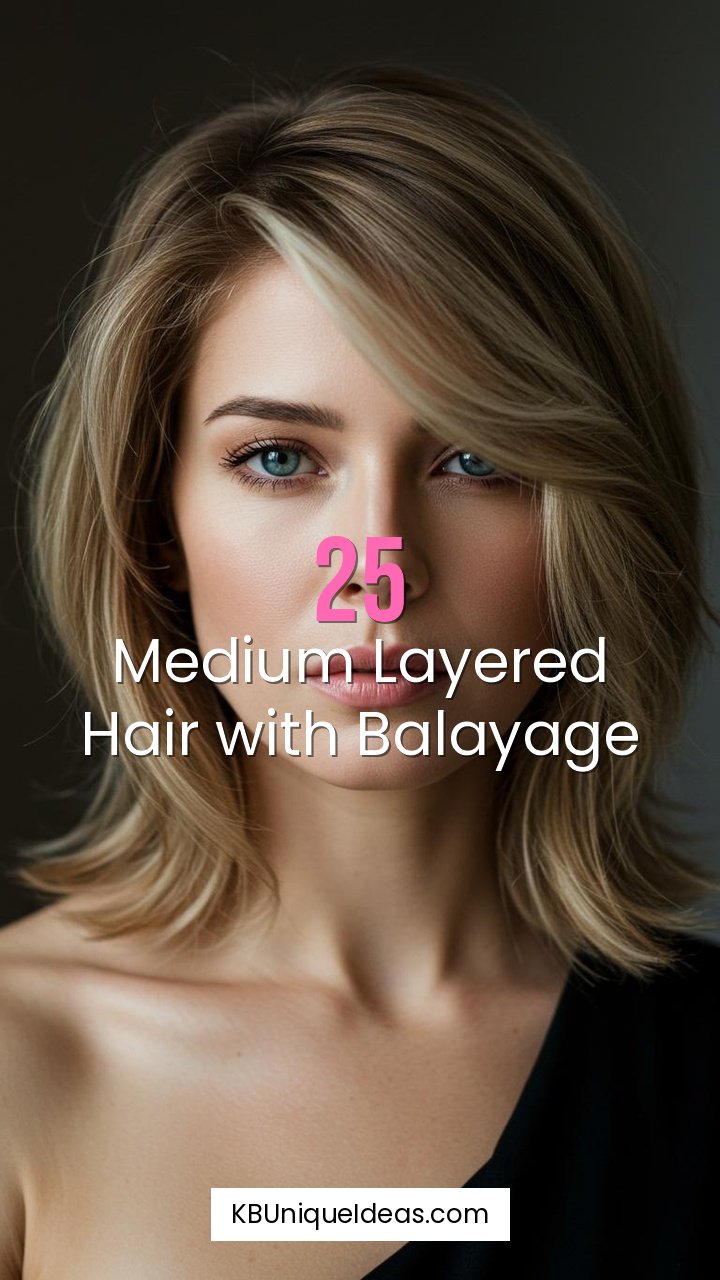 Medium Layered Hair with Balayage