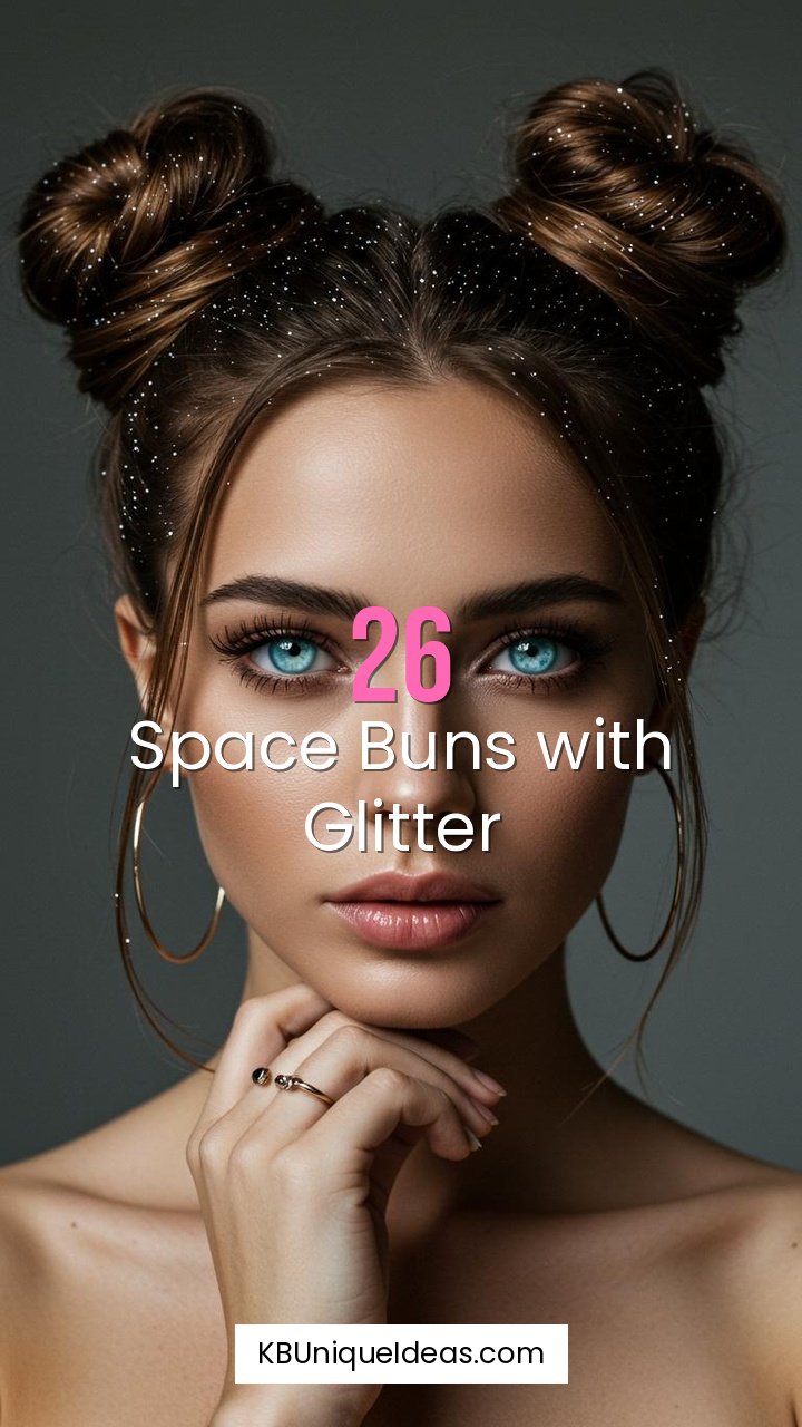 Space Buns with Glitter
