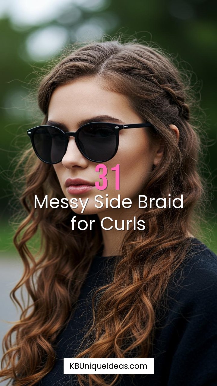 Messy Side Braid for Curls