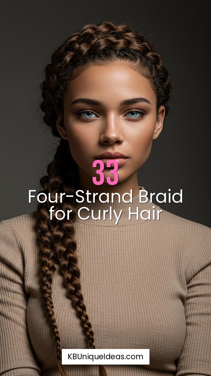 Four-Strand Braid for Curly Hair