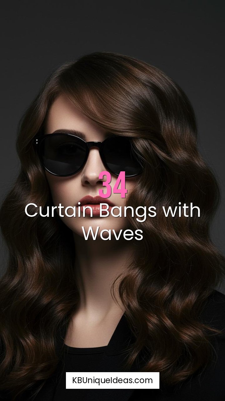 Curtain Bangs with Waves