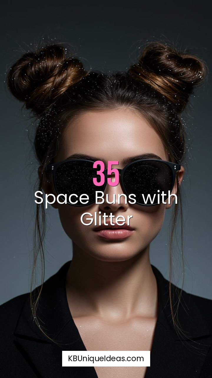 Space Buns with Glitter