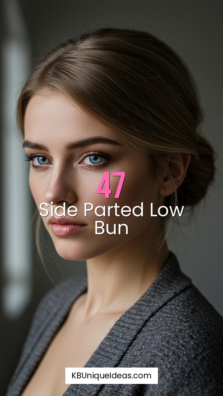 Side Parted Low Bun