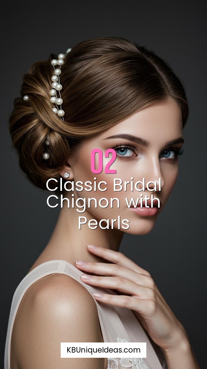 Classic Bridal Chignon with Pearls