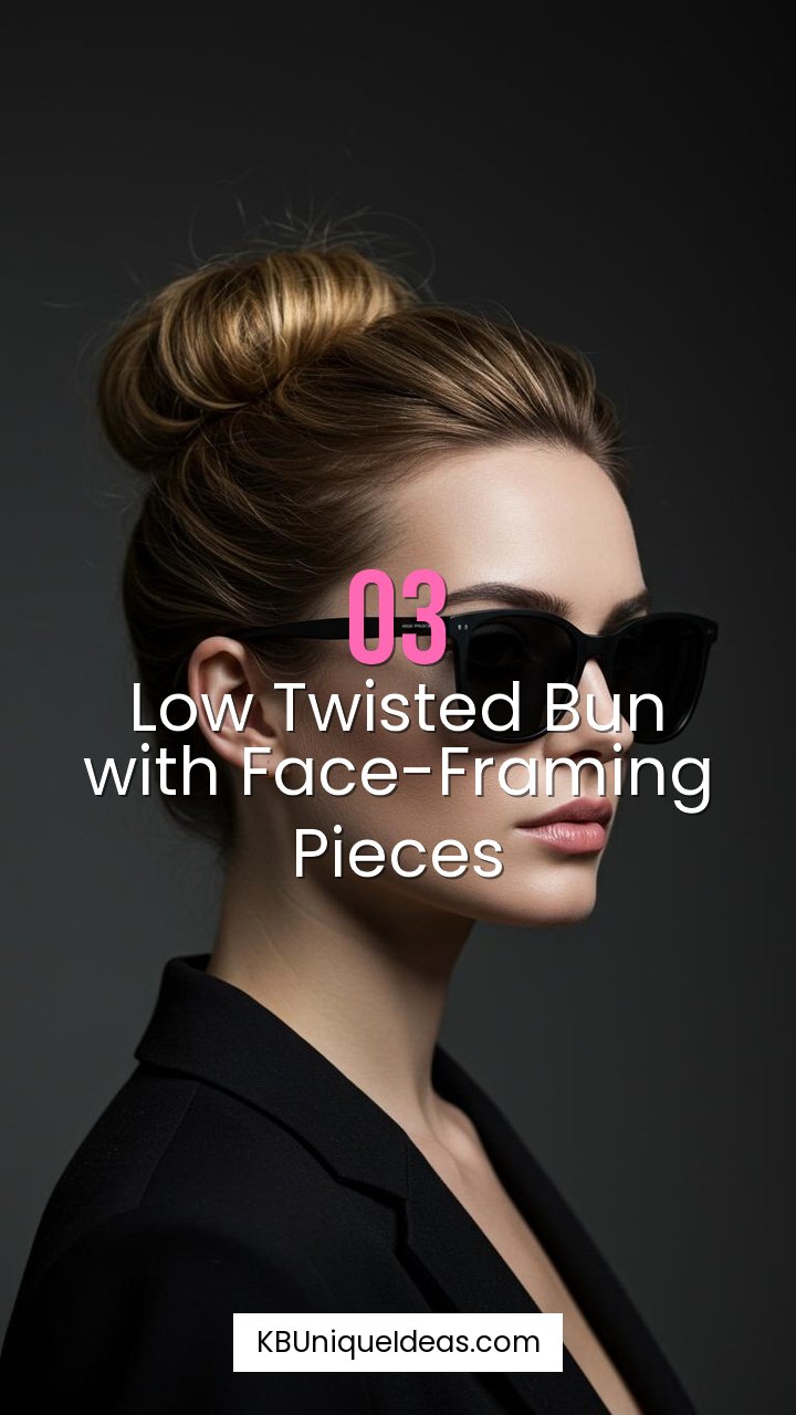 Low Twisted Bun with Face-Framing Pieces