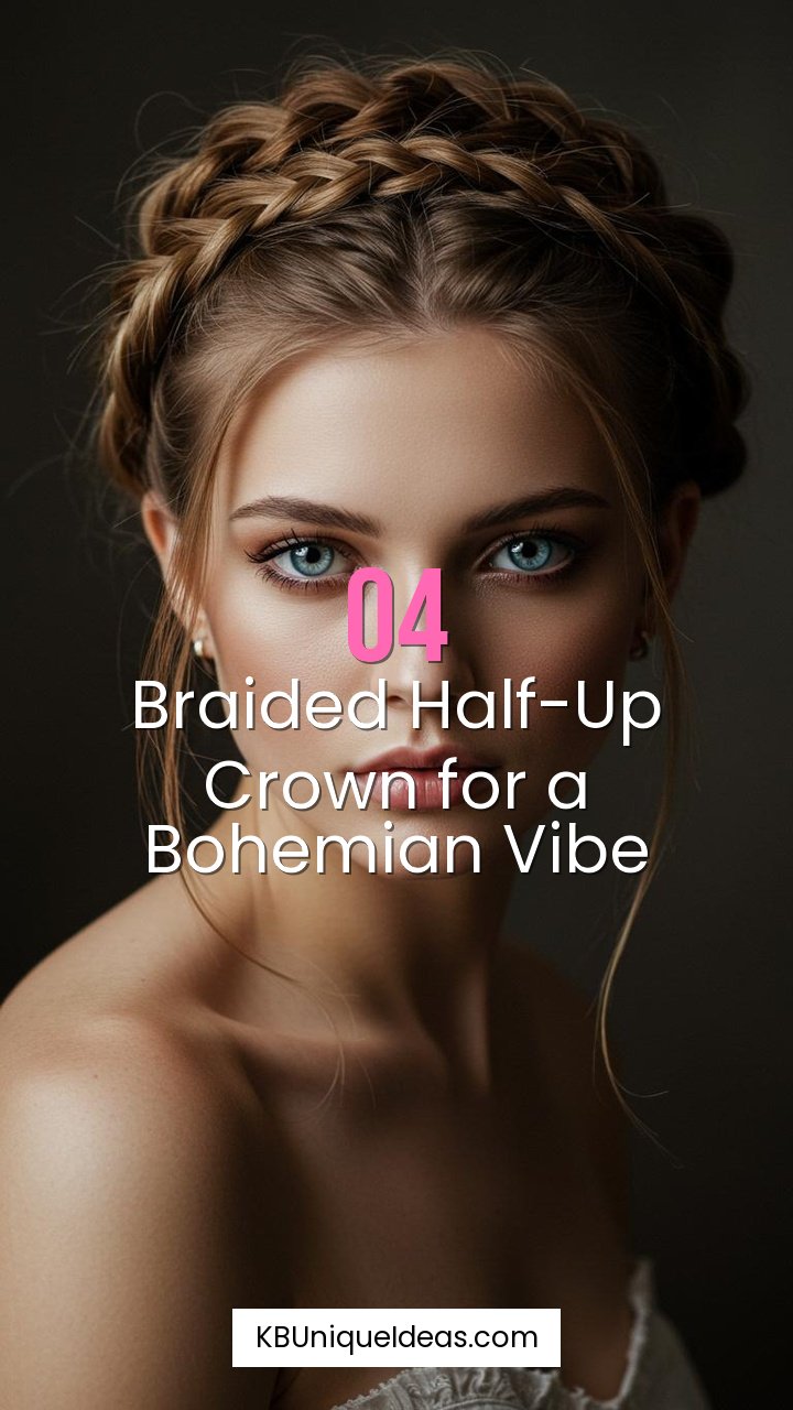 Braided Half-Up Crown for a Bohemian Vibe