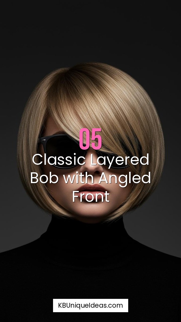Classic Layered Bob with Angled Front