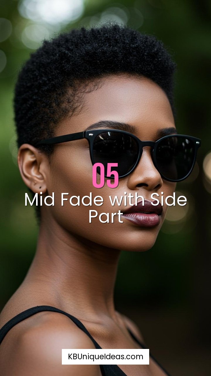 Mid Fade with Side Part