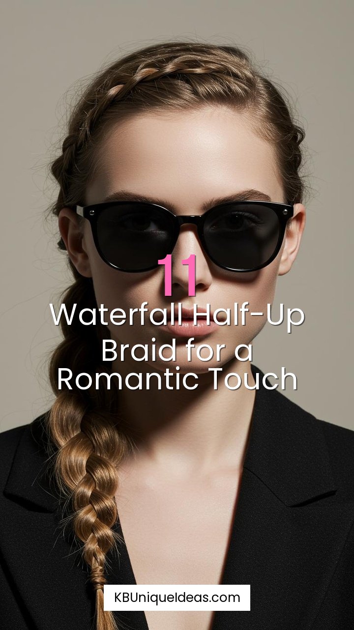 Waterfall Half-Up Braid for a Romantic Touch