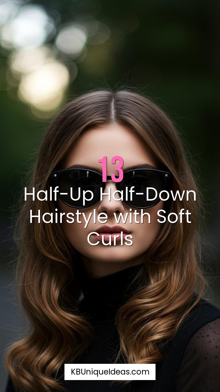 Half-Up Half-Down Hairstyle with Soft Curls