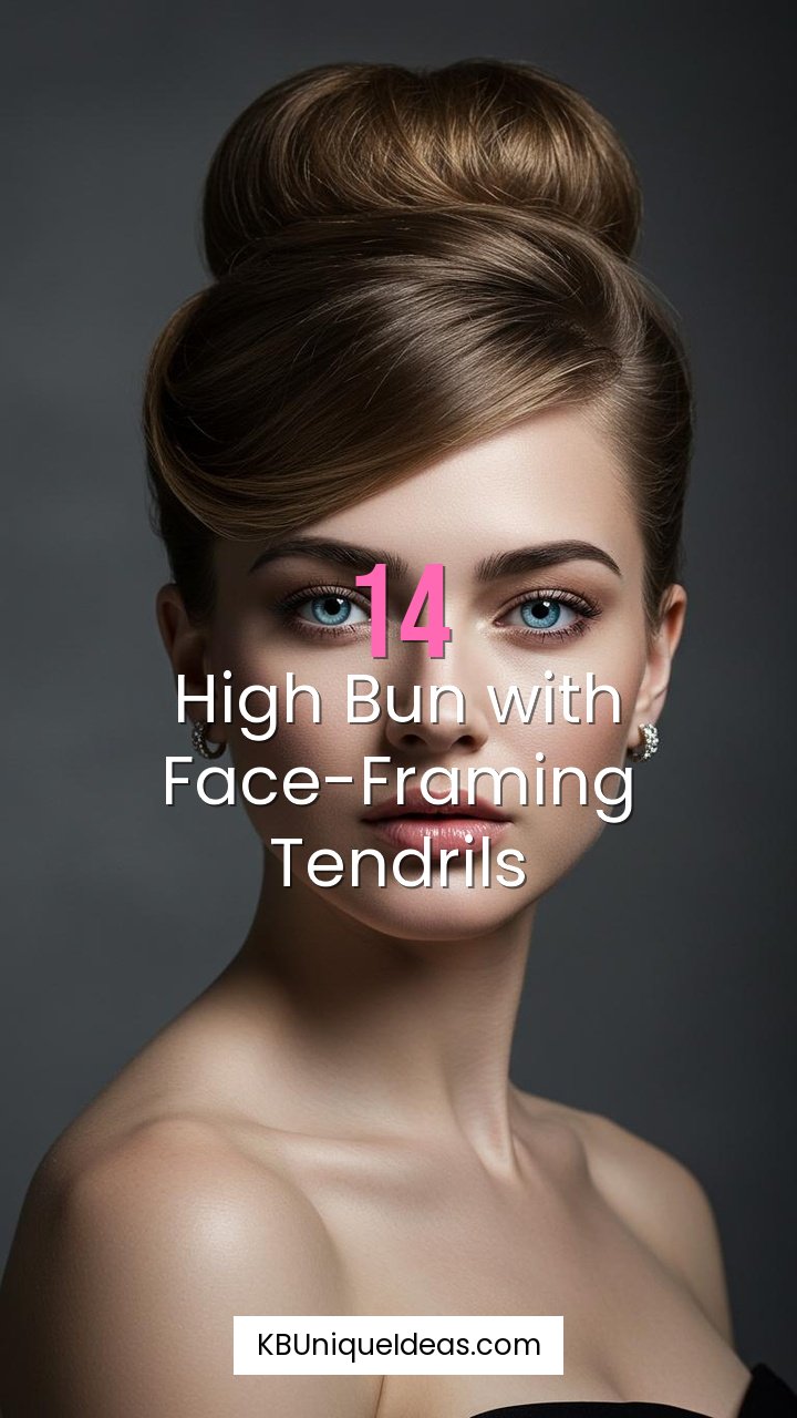 High Bun with Face-Framing Tendrils
