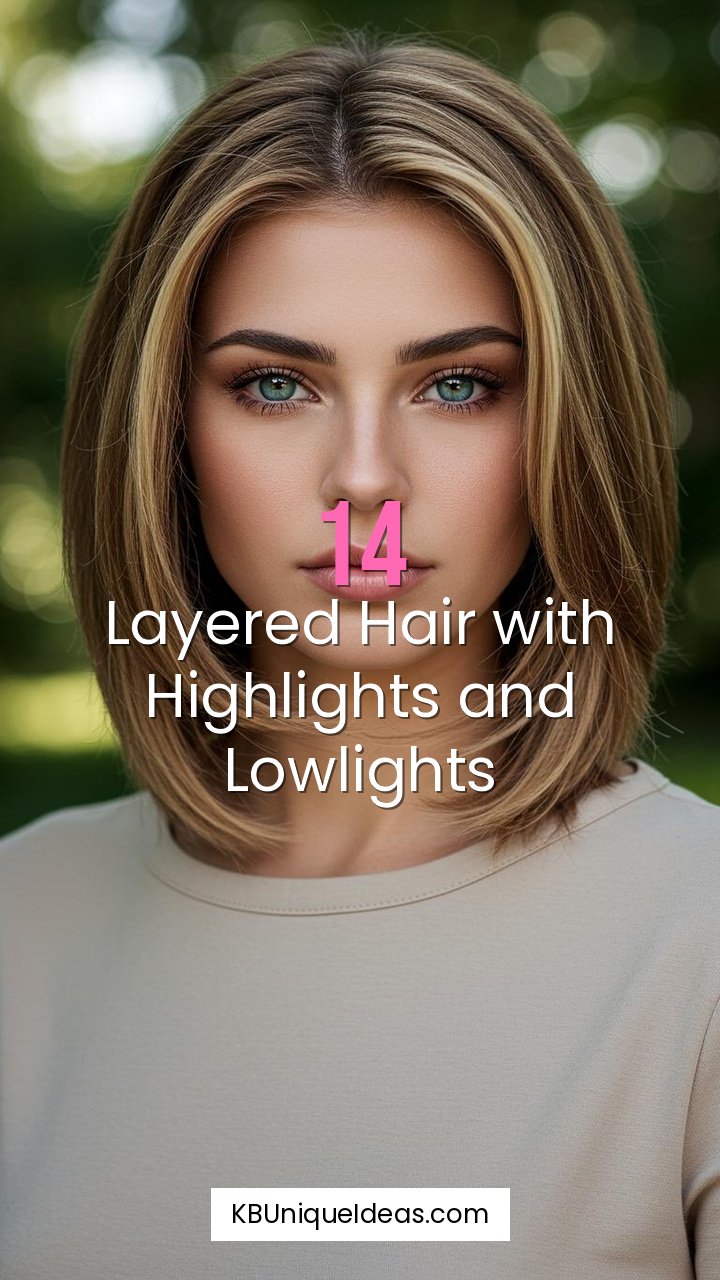 Layered Hair with Highlights and Lowlights