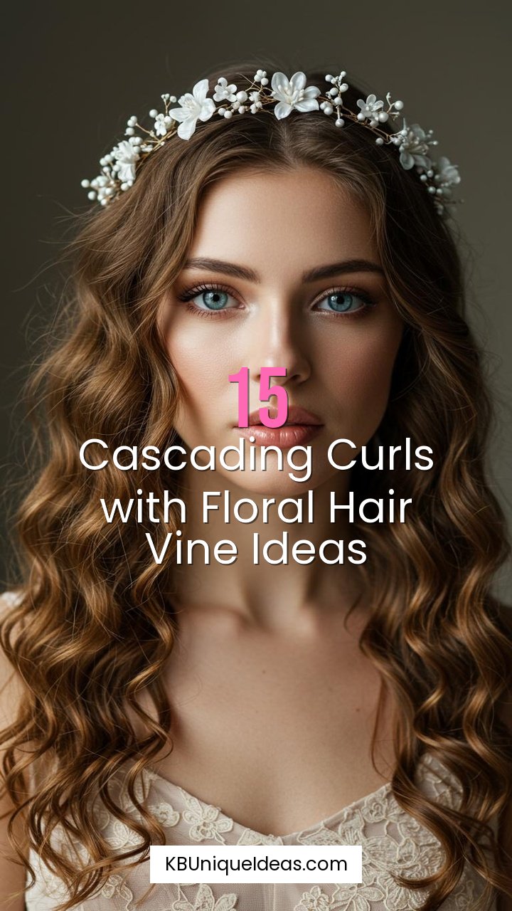 Cascading Curls with Floral Hair Vine Ideas