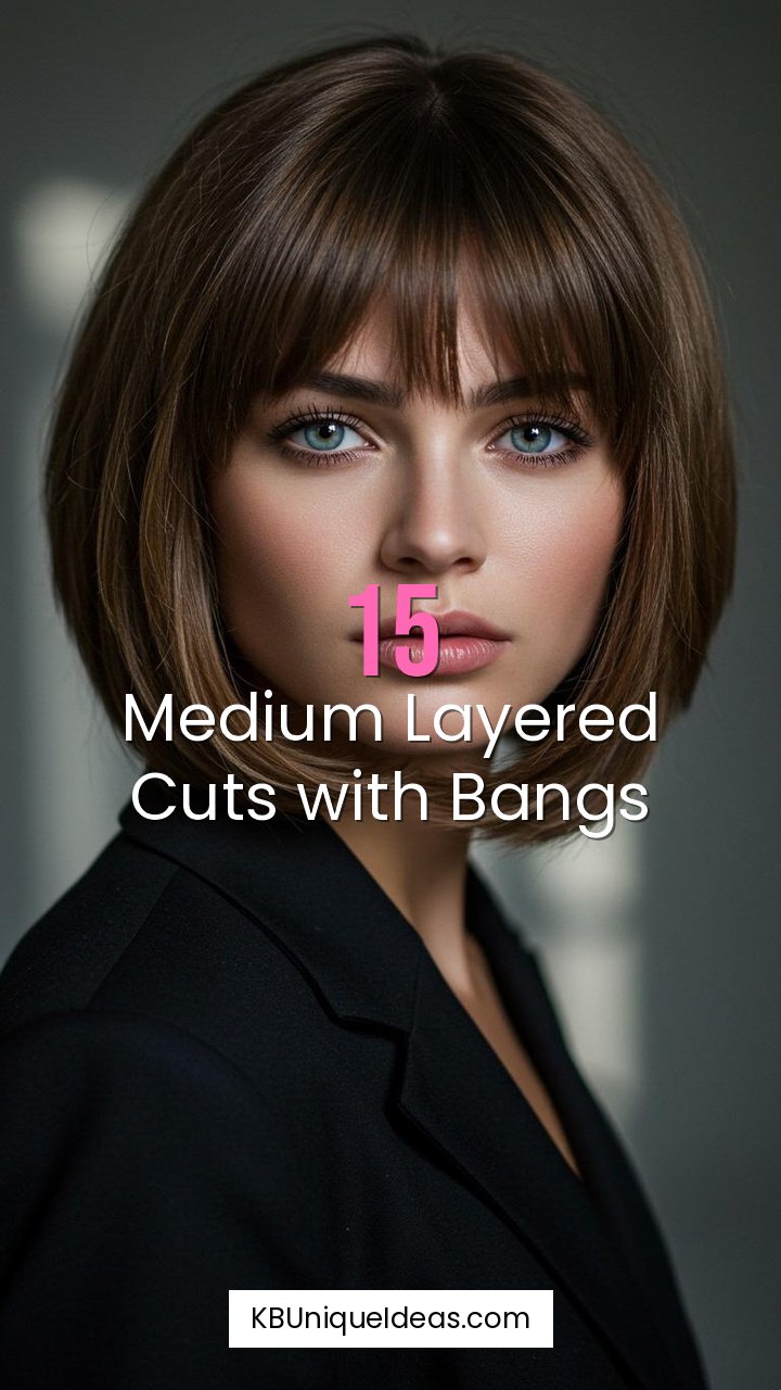 Medium Layered Cuts with Bangs