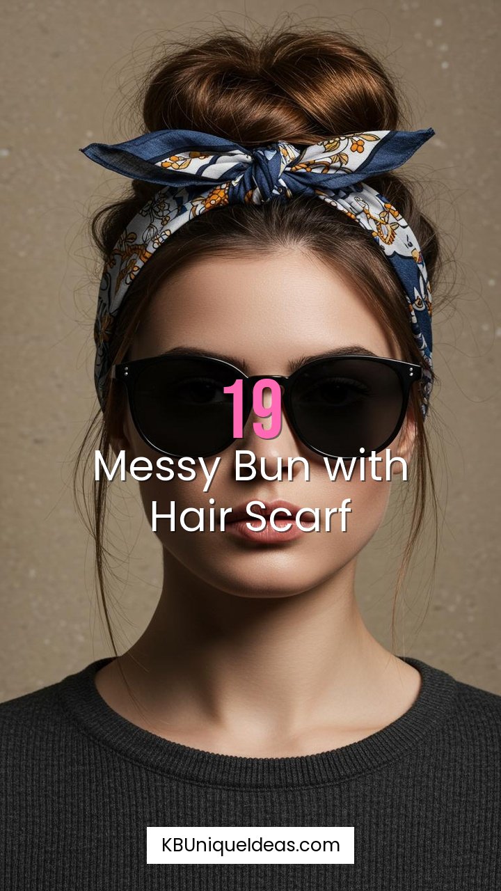 Messy Bun with Hair Scarf