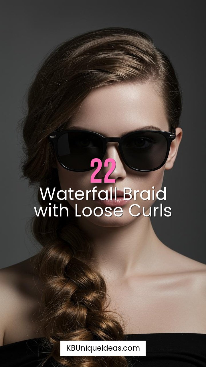 Waterfall Braid with Loose Curls